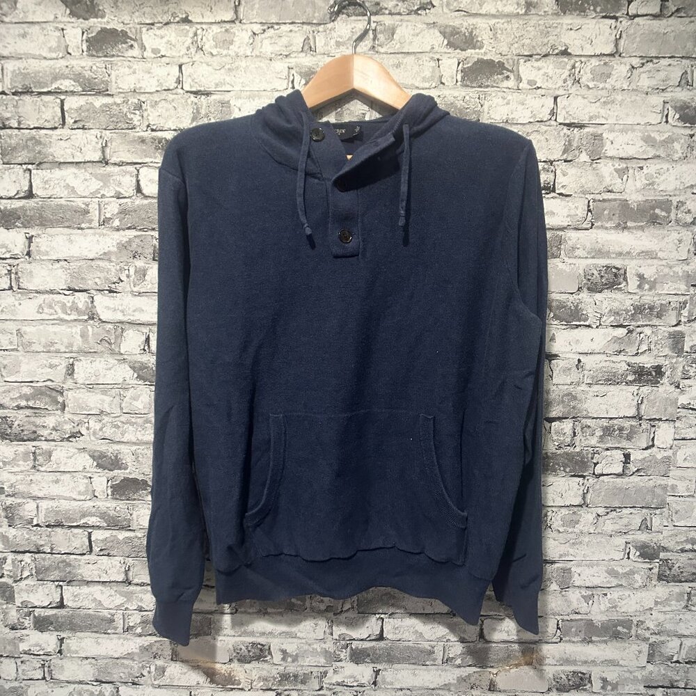 EUC J.Crew Men's Hoodie Blue Size Large